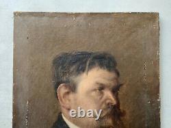 Oil Painting On Canvas Portrait Dhomme Era XIX Ancient French Painting