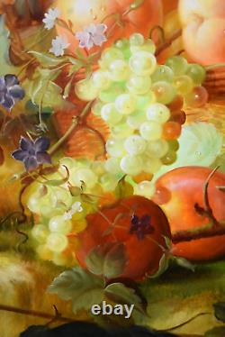 Oil Painting Still Life with Fruits Signed François 19th Century Style 20th Century Period