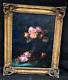 Oil Painting Still Life With Roses And Peonies Signed, 19th Century