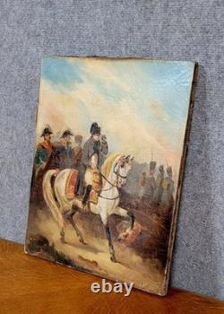 Oil on canvas, 19th century, Napoleon on a battlefield