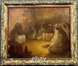 Oil painting on panel, Orientalist, 19th century