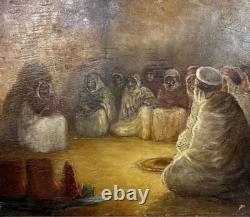 Oil painting on panel, Orientalist, 19th century