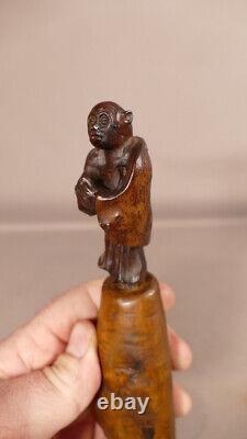 Okimono Wood Sculpted, The Monkey, Japan, Era XIX Century