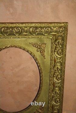 Old Beautiful Wooden Frame with Gilded Stucco Empire Restoration Era 19th Louis XVI