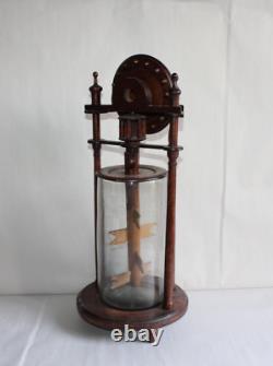Old Butter Churn with Folk Art Paddles, 19th Century, Blown Glass