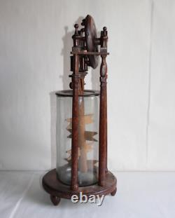 Old Butter Churn with Folk Art Paddles, 19th Century, Blown Glass