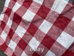 Old Checked Fabric Remnant 18th 19th Century Textile Linen Clothing Era