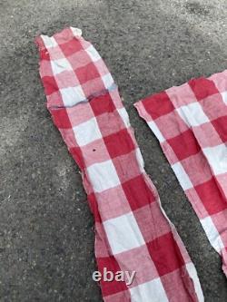 Old Checked Fabric Remnant 18th 19th Century Textile Linen Clothing Era
