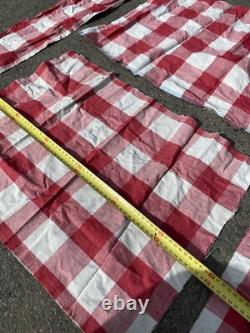 Old Checked Fabric Remnant 18th 19th Century Textile Linen Clothing Era