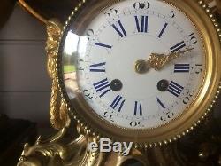 Old Clock Bronze Louis Xv, Xix, Time Napoleon III