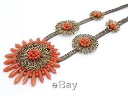 Old Coral Beads Necklace And Steel Wire Empire Nineteenth Time