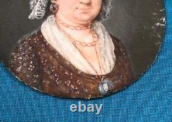 Old Empire/Restoration Period Miniature from the 19th Century Portrait Painting XIX