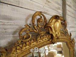 Old Fireplace Mirror Style Louis XV Gilt Wood Epoque Nineteenth Deco Castle