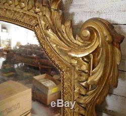 Old Fireplace Mirror Style Louis XV Gilt Wood Epoque Nineteenth Deco Castle