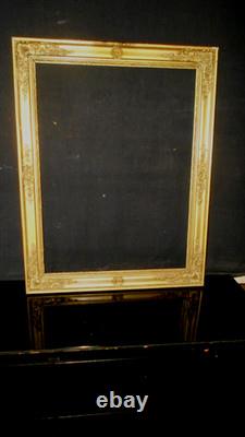 Old Gilded Stucco Wooden Frame, France, Restoration Period, 18th-Century Mounting