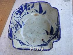 Old Japanese chawan stoneware bowl, signed, Meiji period, 19th century