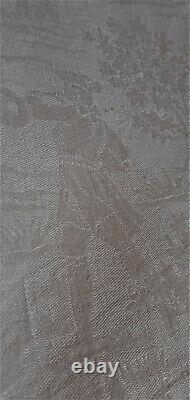 Old Linen Great Banquet Tablecloth Ancient Hunters' Motifs Of Period