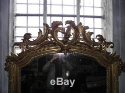 Old Louis XV Style Mirror Gilt Wood Carved Epoque Nineteenth Deco Castle