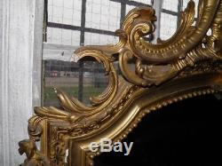 Old Louis XV Style Mirror Gilt Wood Carved Epoque Nineteenth Deco Castle