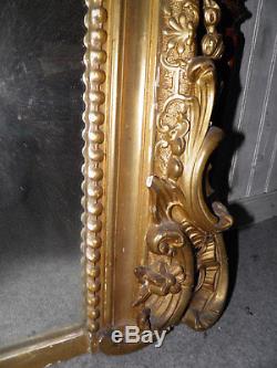 Old Louis XV Style Mirror Gilt Wood Carved Epoque Nineteenth Deco Castle