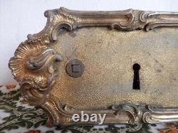 Old Louis XV style castle lock, 19th century bronze