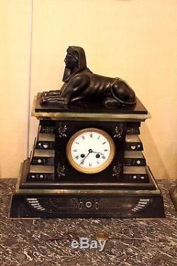 Old Mantelpiece Clock Back From Egypt Time Nineteenth Century
