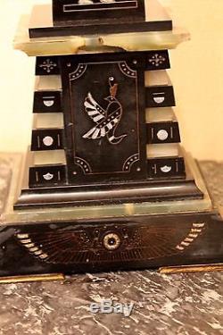 Old Mantelpiece Clock Back From Egypt Time Nineteenth Century
