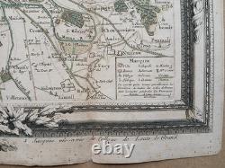 Old Map 1766. Surroundings of Paris. Engraved map, 18th-century coloring.