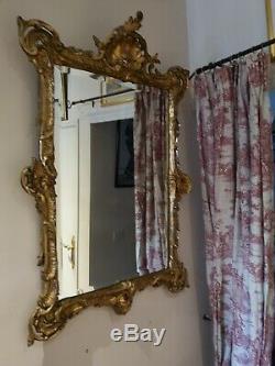 Old Mirror Magnificent Wooden Gilded Louis XV Style Xixth