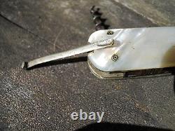 Old Mother-of-pearl Platelet Knife, Epoque Xixth Multifunction, Decorated Slice