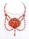 Old Necklace Drapery Beads Coral And Gold Xixth