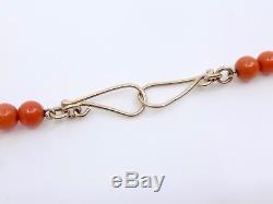 Old Necklace Drapery Beads Coral And Gold Xixth