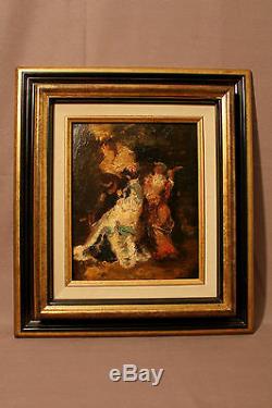 Old Oil On Cardboard By Adolphe Monticelli Xixth Century