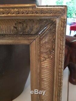 Old Palmette Decor Frame, Gilded Wood Time XIX Th