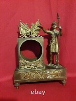 Old Small Clock Gilt Bronze, Empire Period XIX S
