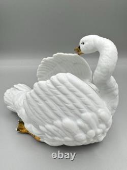 Old Swan. 19th Century Biscuit Porcelain