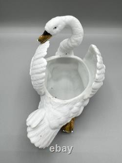 Old Swan. 19th Century Biscuit Porcelain
