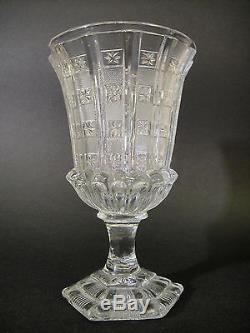 Old Tall Glass Pedestal Cut In Vintage Charles X XIX