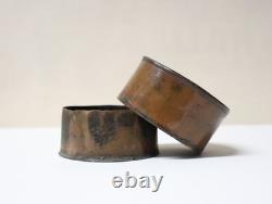Old Touching Round Tobacco Box in Decorated Copper China 19th Century