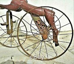 Old Toy, Wooden Horse And Tricycle Melting Period Late XIX 1880