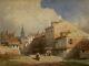 Old Watercolor Gouache. Signed Animated Landscape Karl Girardet Nineteenth Time