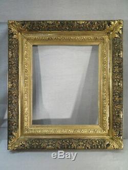 Old Wooden Frame And Gold Stucco Decor Foliage Period End XIX