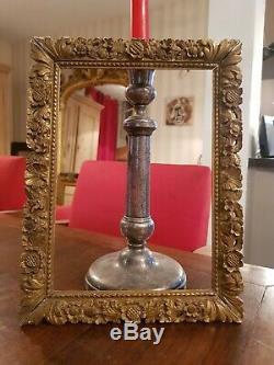 Old Wooden Frame Carved And Gilded Era XIX S Gilding With Gold Leaf