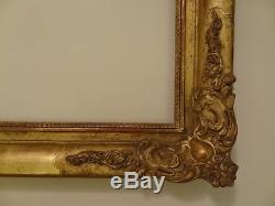 Old Xixth Century Gilded Wood Frame With Gold Leaf