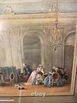 Old engravings, 19th century, enhanced in polychrome. Set of 5