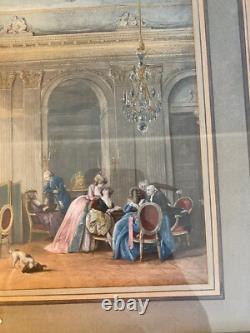 Old engravings, 19th century, enhanced in polychrome. Set of 5
