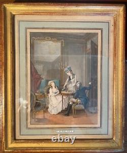 Old engravings, 19th century, enhanced in polychrome. Set of 5