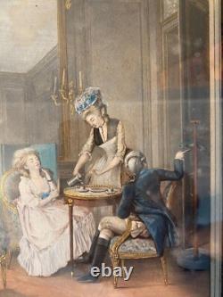 Old engravings, 19th century, enhanced in polychrome. Set of 5