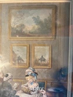 Old engravings, 19th century, enhanced in polychrome. Set of 5
