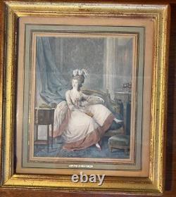 Old engravings, 19th century, enhanced in polychrome. Set of 5